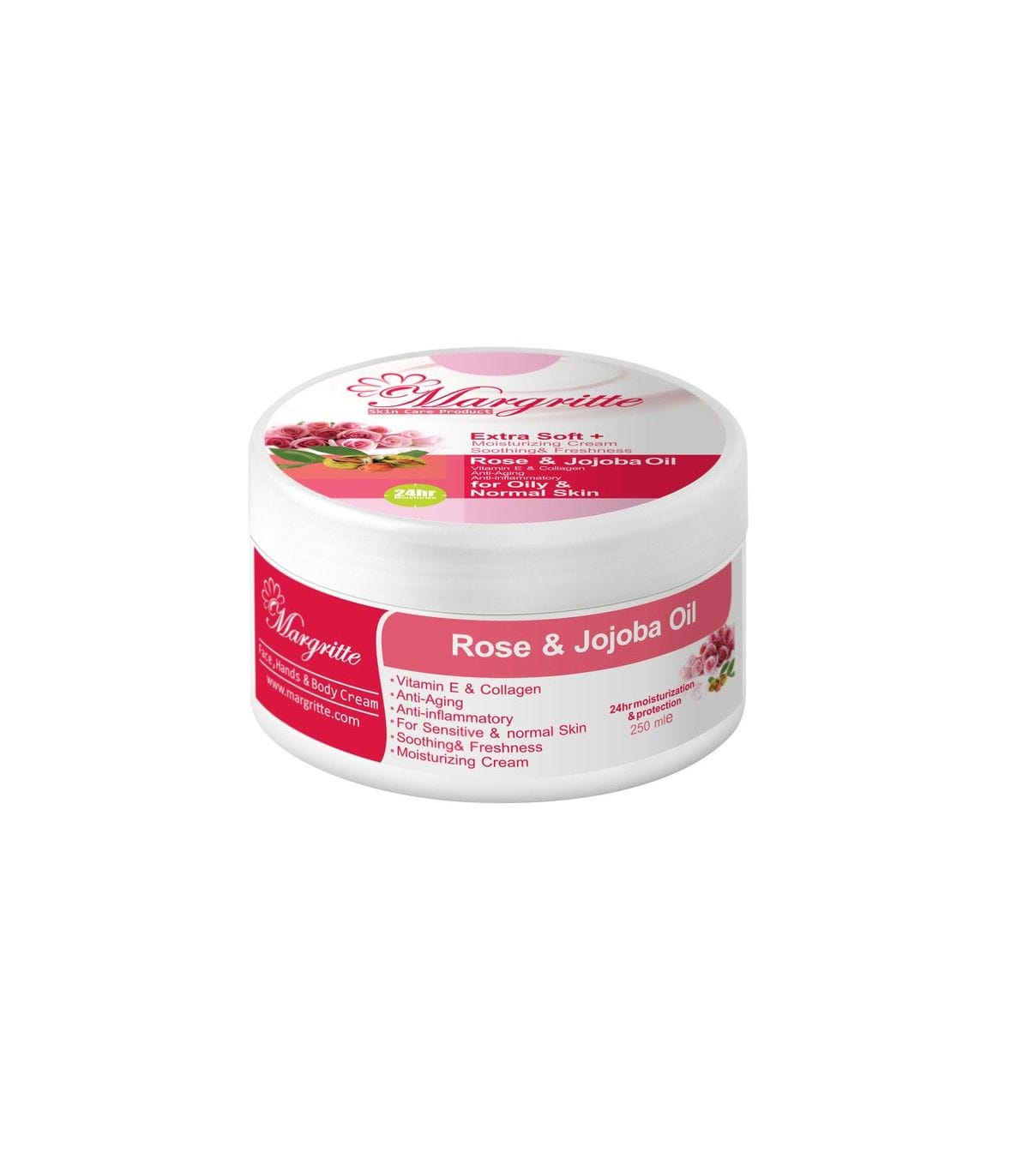 258054c4-c29f-46f0-bf50-d1b83d817f02.jpg کرم مرطوب کننده آبرسان رز جوجوبا مارگریت | کاسه ای | حجم 150 میلی لیتر - Image 1