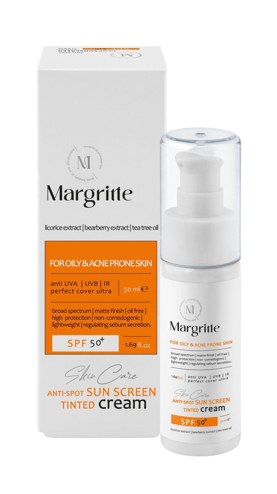 کرم ضدآفتاب و روشن کننده مارگریت | SPF 50+ | حجم 50 میلی لیتر | بژ طبیعی - Image 1