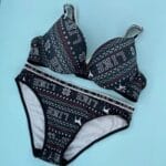 ست لباس زیر | ابري نخي | طرح سنتي | مشکی