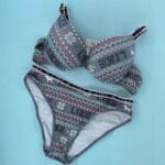 ست لباس زیر| ابري نخي | طرح سنتي | طوسی