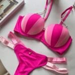 ست لباس زیر | ابری دکلته | آبرنگی | صورتی