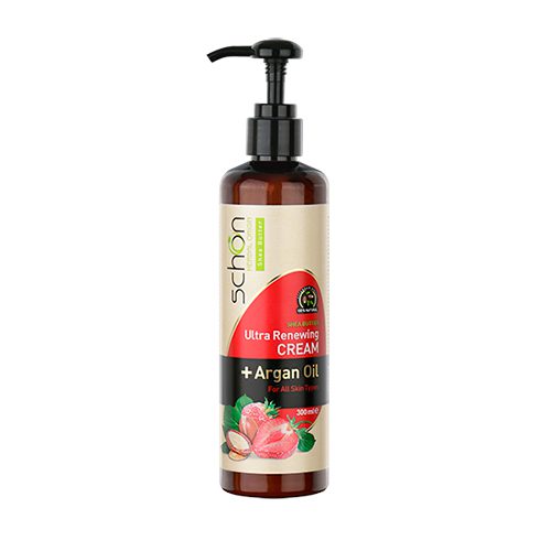 کرم مرطوب کننده آرگان و توت فرنگی شون | Schon Argan Oil & Shea Butter & Strawberry Extract Moisturizing Cream