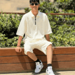 ست دو تیکه بیسکوئیتی نیم زیپ