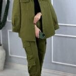 ست مانتو شلوار کتان