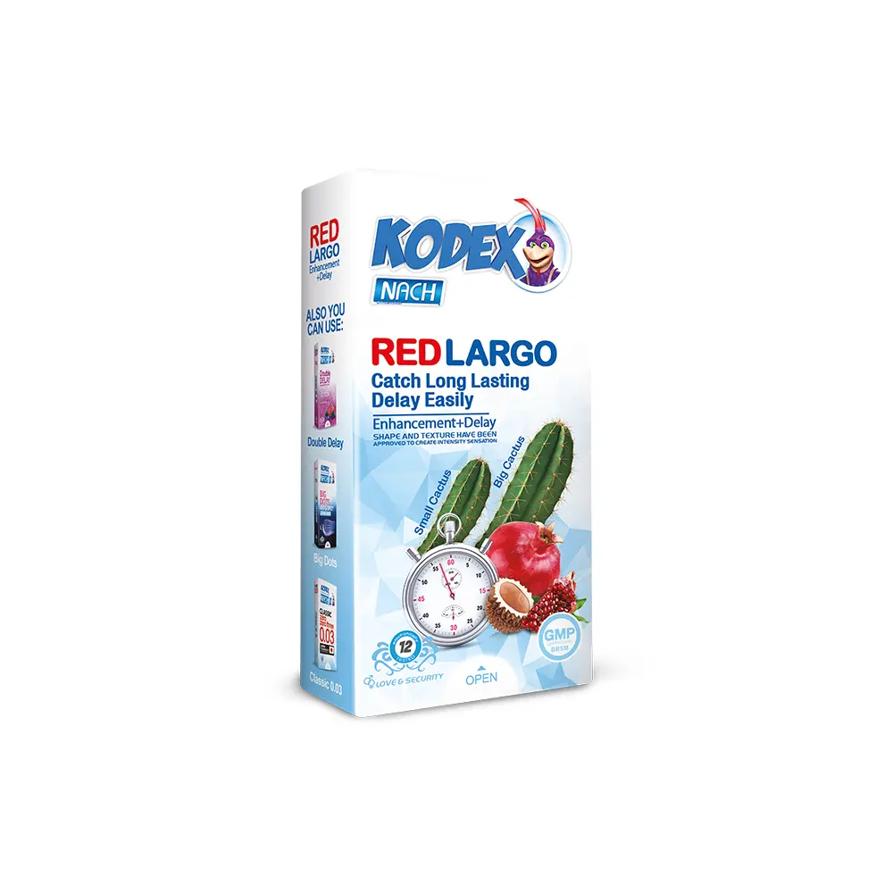 red-largo کاندوم کدکس مدل Red Cactus بسته 12 عددی - Image 1