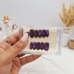 ناخن مصنوعی با مواد کاشت مدل آمبره کهکشانی رنگ بنفش (به همراه پک اختصاصی)