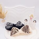 هدبند حوله ای پلنگی طرح پاپیون