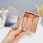 ست براش پر تراکم آینه دار و باکس دار رنگ (نود یا قهوه ای)