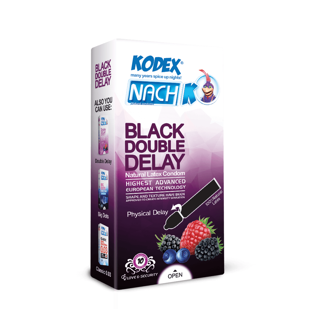 Black-Double-Delay-Png کاندوم کدکس ۱۰ عددی مشکی فوق العاده تاخیری - Image 1