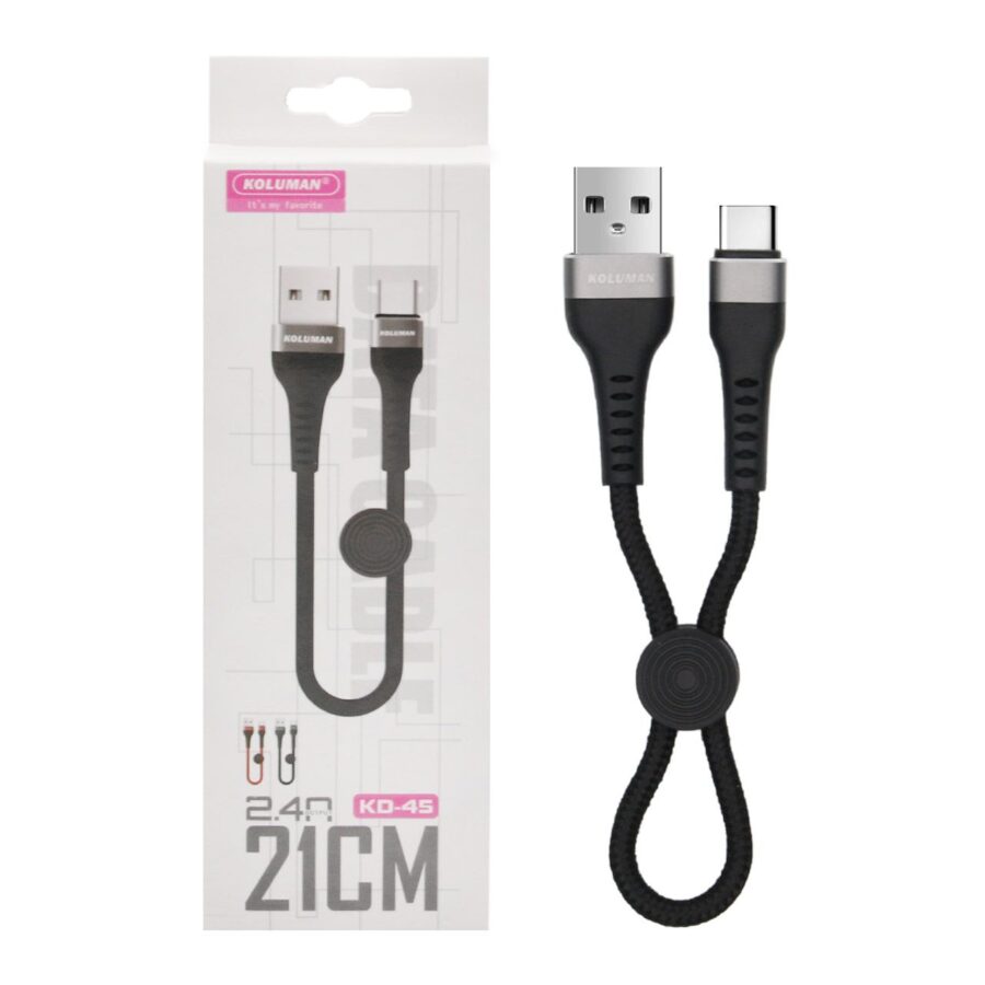 کابل تبدیل USB به لایتنینگ کلومن مدل DK - 45 طول 0.21 متر مشکی