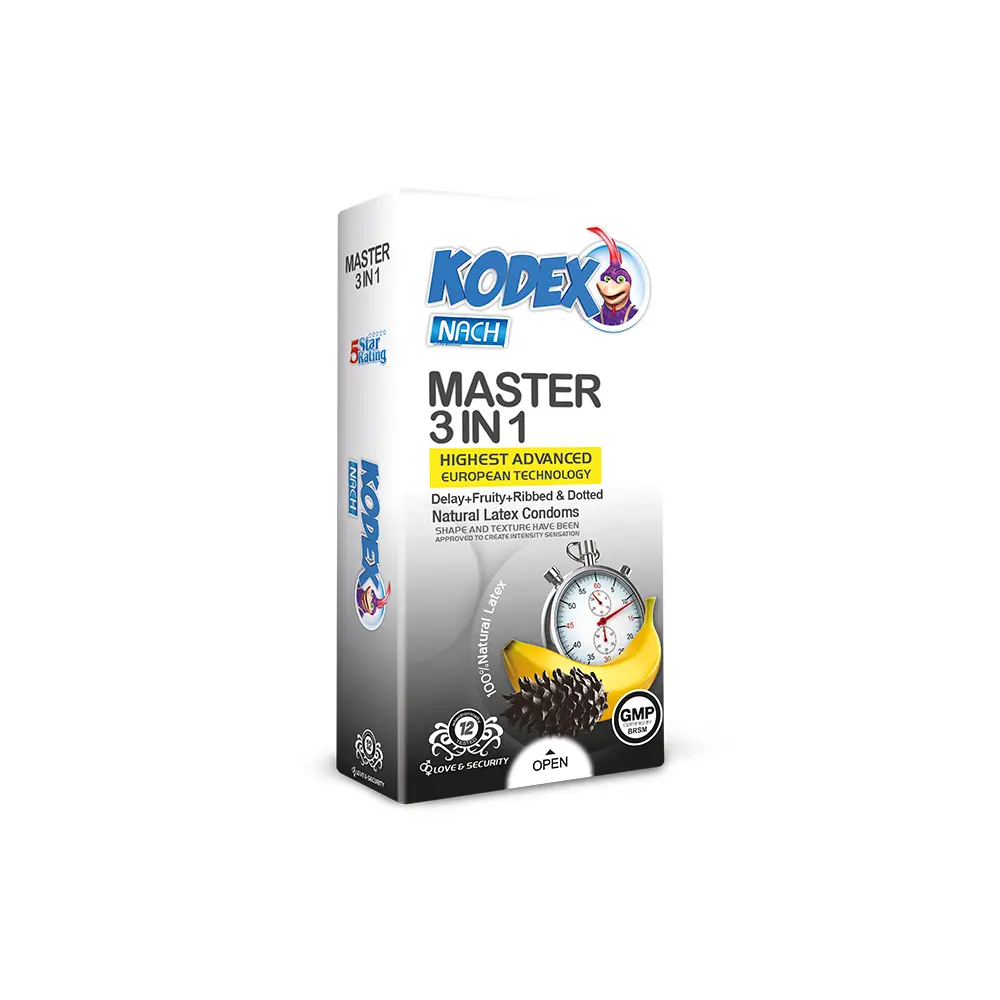 3-in-1 کاندوم تاخیری کدکس مدل Master 3 In 1 بسته 12 عددی - ساده - Image 1