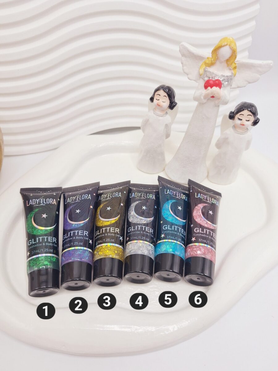 گلیتر مایع تیوپی طرح ماه و ستاره برند GLITTER کد 002 - تصویر 1