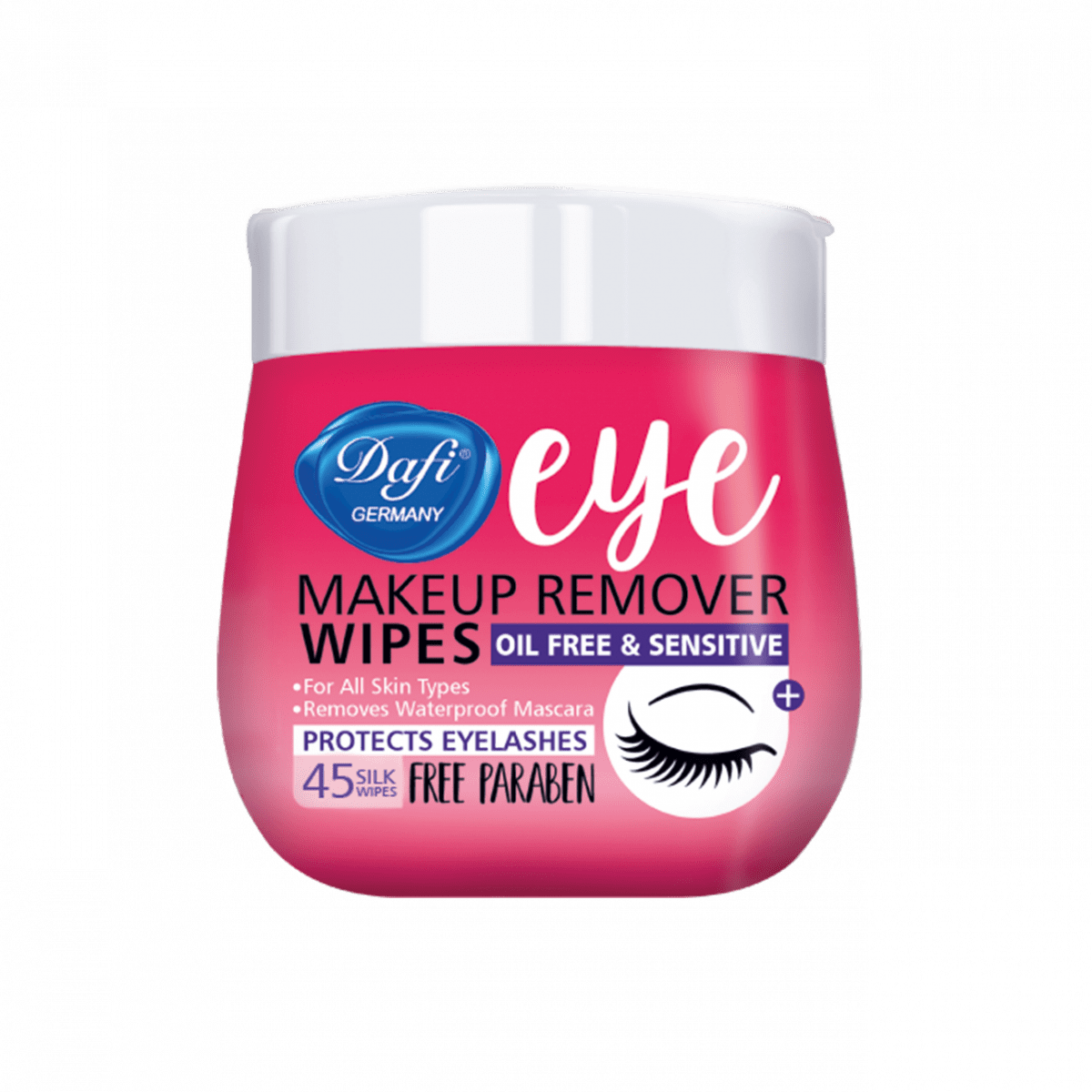 dafi013 دستمال مرطوب پاک کننده چشم دافی بسته 45 عددی - Image 1