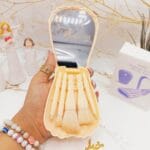 ست براش 5 تیکه باکس دار صدفی آینه دار کرم