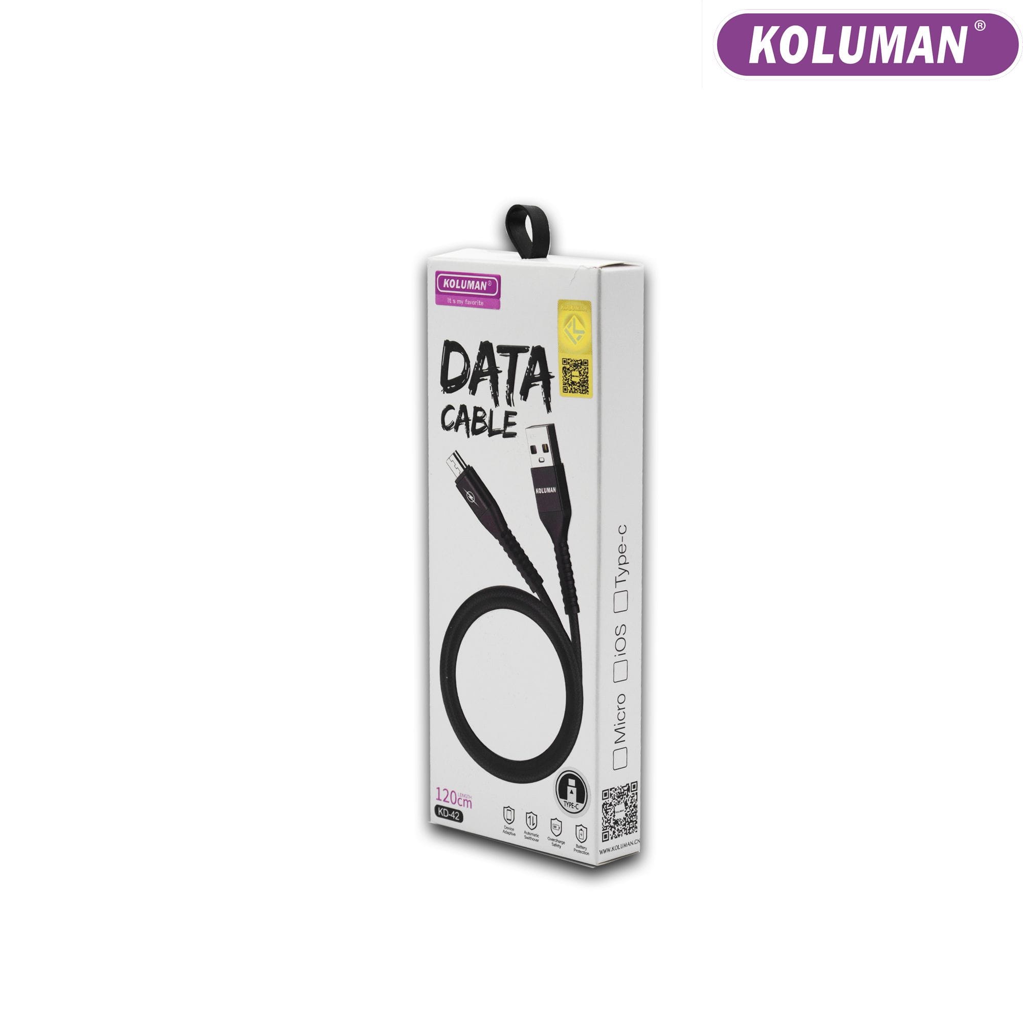 bea254b4-b0e1-4d05-afc8-5042a72e9ba4 کابل تبدیل USB به USB-C کلومن مدل kd-42 طول 1 متر مشکی 7 روز تضمین بازگشت کالا - Image 1