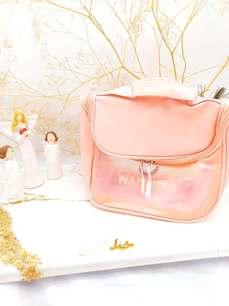 کیف آرایشی واشبگ بیضی صورتی سایز بزرگ  WASHBAG - Image 1