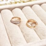 گوشواره طلایی طرح نگین تنیسی برند ژوپینگ