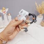 کش مو 2 تایی طرح مربع پارچه ای مروارید دار رندم