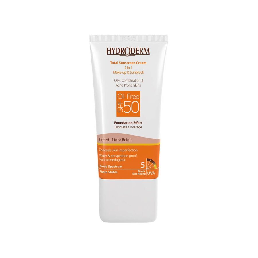 کرم ضد آفتاب فاقد چربی 2In1 هیدرودرم SPF50 حجم 40 میلی لیتر - بژ روشن