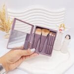 ست براش باکس دار 5 تیکه بنفش آینه دار