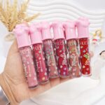 پک 6 تایی رژ مایع طرح پنجه صورتی برند هدا موجی کد 016