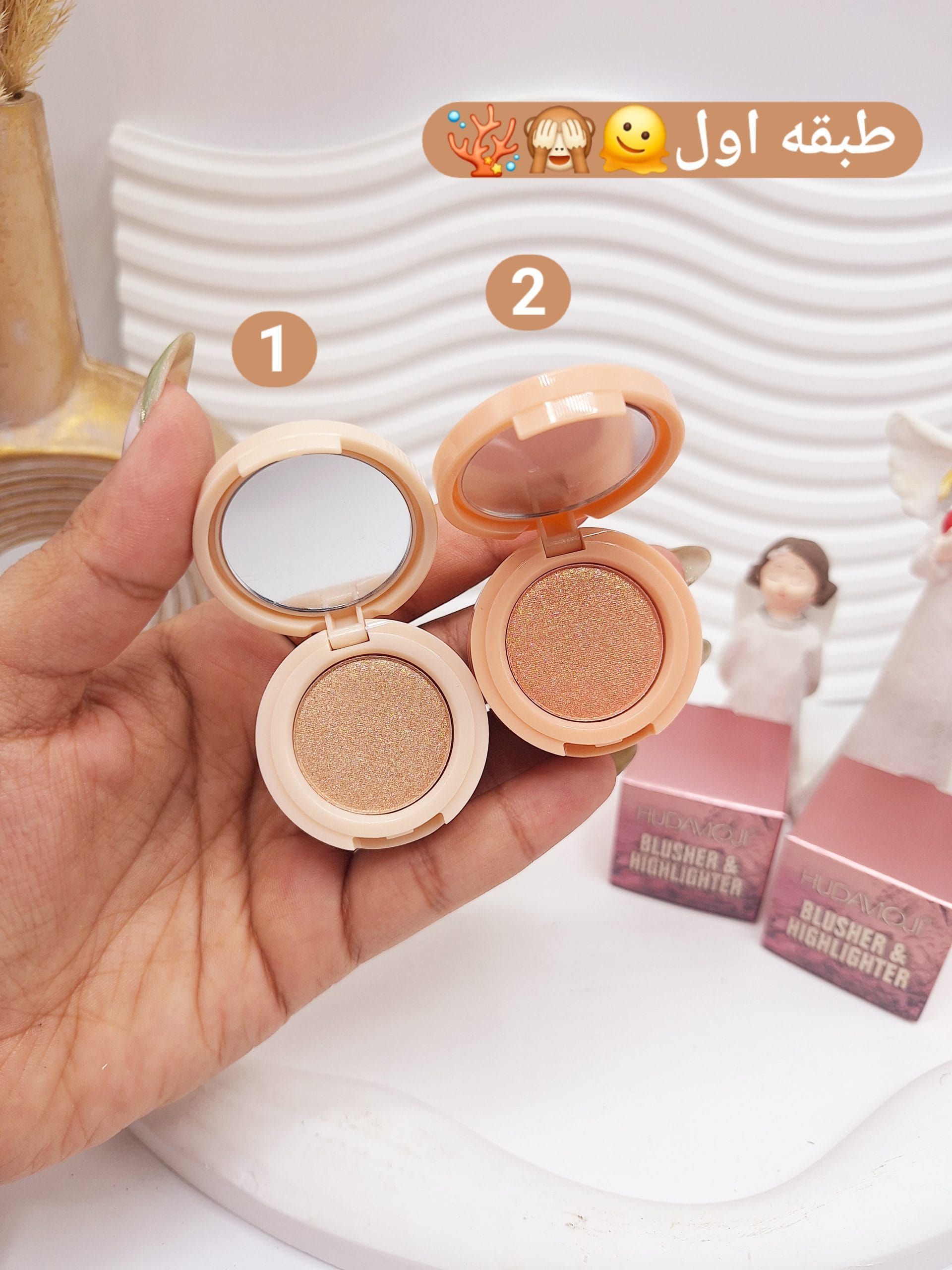 ۲۰۲۵۰۵۰۴_۱۱۱۸۱۰-scaled رژ گونه و هایلایتر سه طبقه برند هدا موجی کد 2597 - Image 1