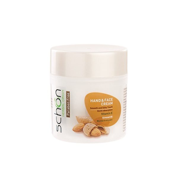 کرم مرطوب کننده دست و صورت کاسهای بادام شون 150 میل|Schon Almond Moisturizing Cream 150ml