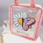 کیف آرایشی سایز بزرگ بابونه رنگی ( مربعی )